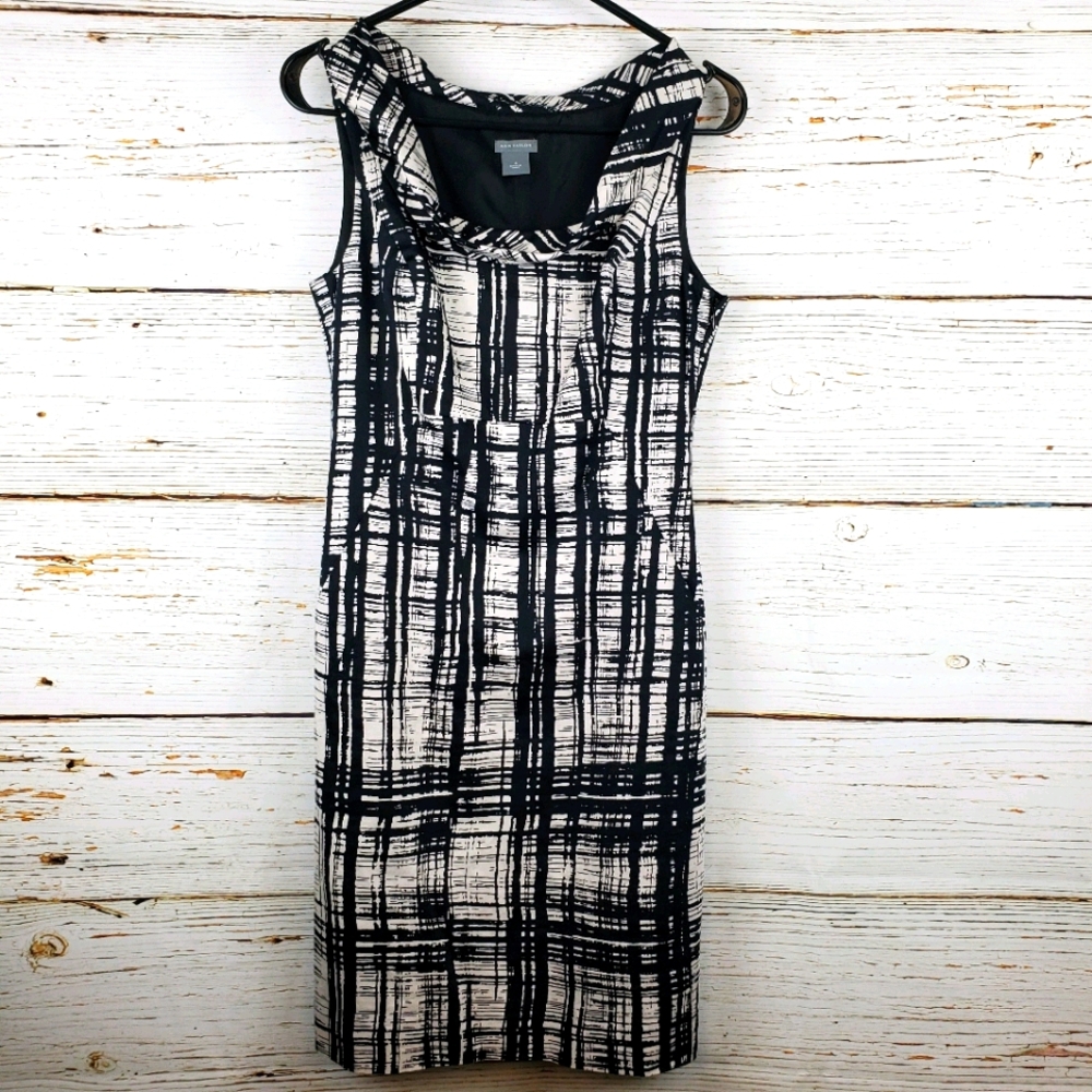 Ann Taylor Black & Grey Print Dress